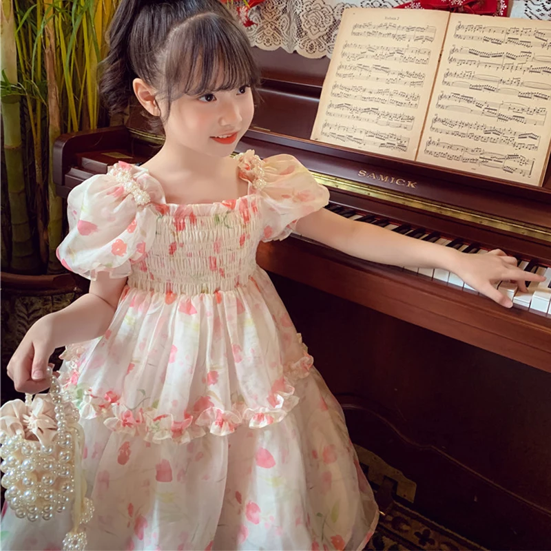 Flower Girl Dresses Elegant Party Dresses For Girls Casual Dresses Children's Dresses Silk-like Princess Costume Summer Dress