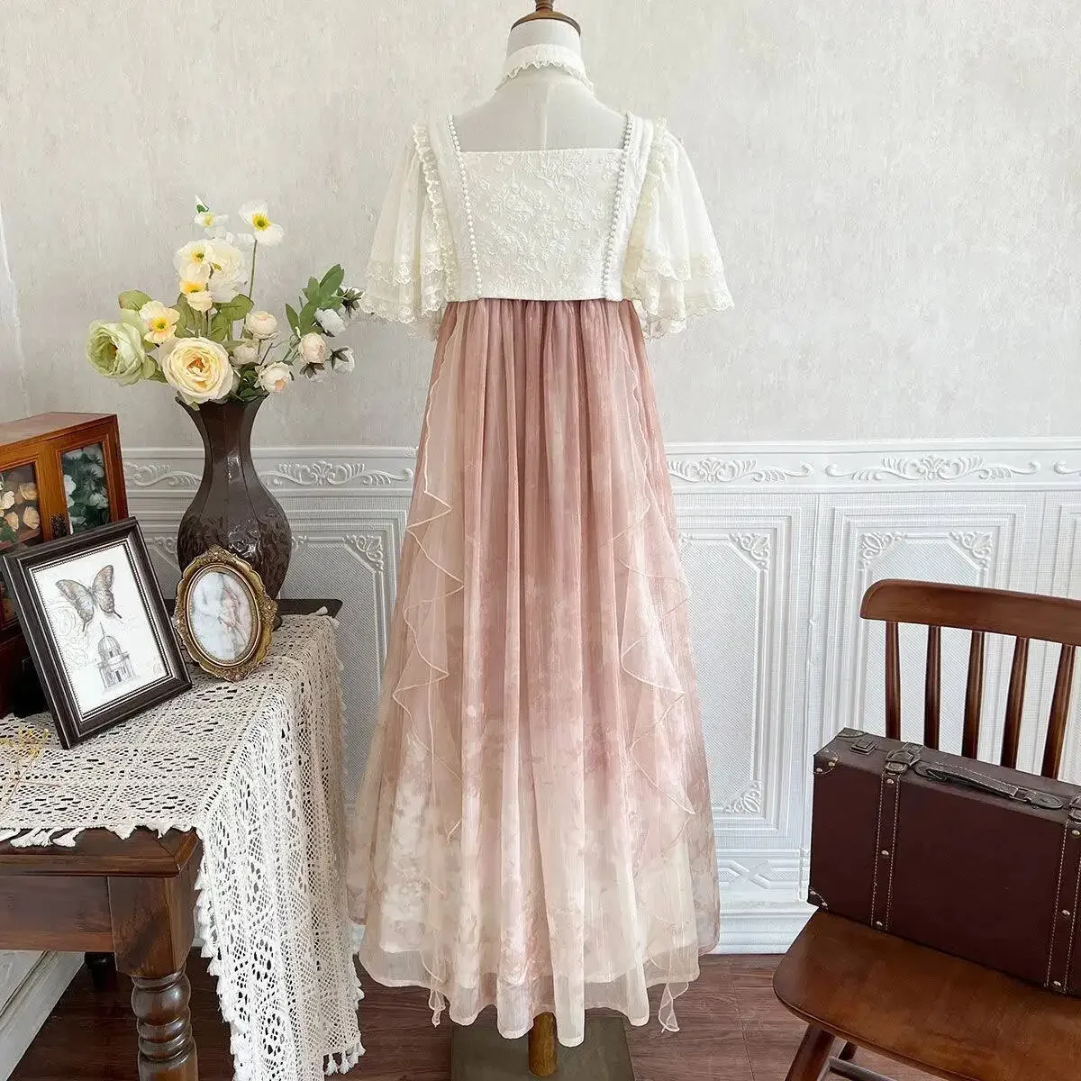 Ensemble manteau et robe suspendue gothique Lolita Hanfu, rêve de montagnes et de rivières améliorées pour filles, élément Han, Super immortel, 2025