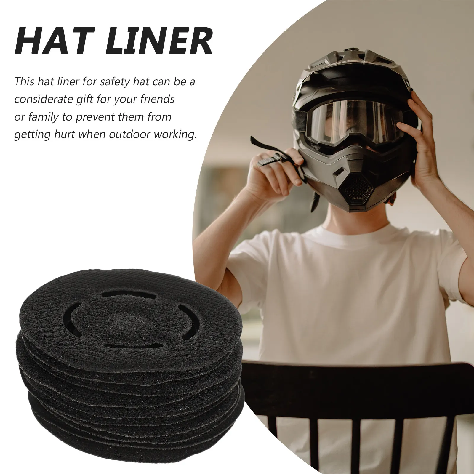 10Pcs Safety Hat Liner Sponge Comfort Liner for Hard Hats Bump Protection Sweat Absorbent Construction Men Outdoor Safety Gear