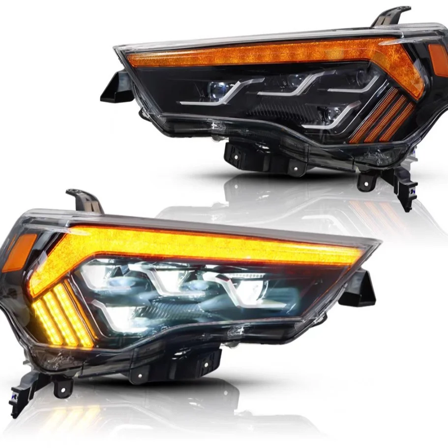

4 Wheel Headlights 2010-2023 Upgraded with New DRL Dynamic Steering Signal Light Emitting Diode Headlights Auto Parts