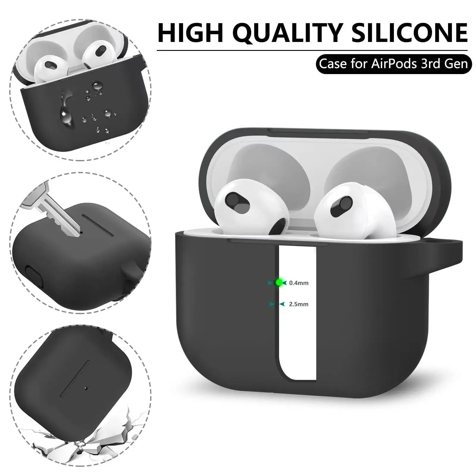 AirPods Pro Case Cover with Cleaner Kit,Soft Silicone Protective Case for Apple AirPod Pro 2nd/1st Generation Case for Women Men