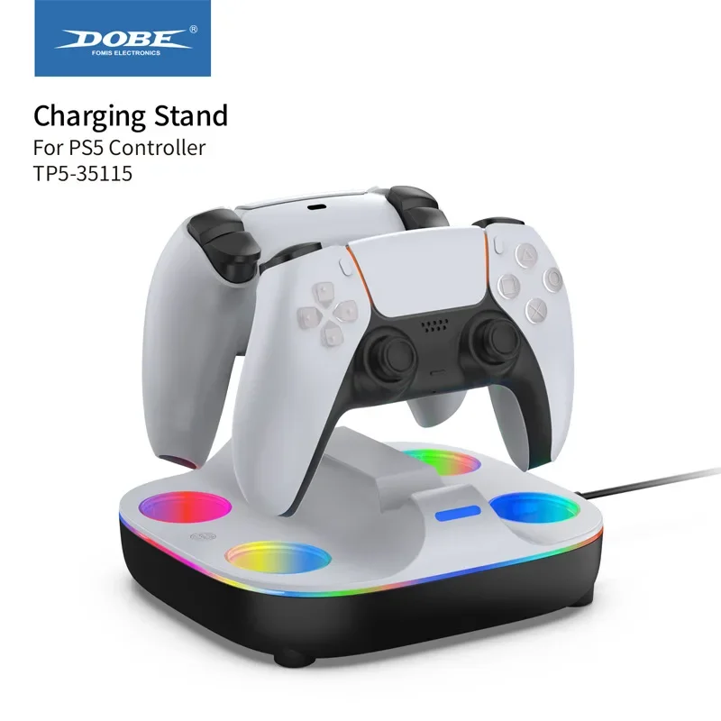 

DOBE Auto Power Off Quick Charge Dock for Dual Sense Edge& PS5 Grip with RGB Colorful Lights TP5-35115