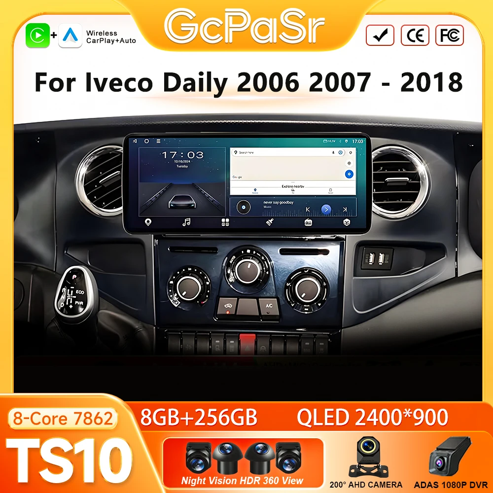 Android 16 Car Radio For Iveco Daily 2006 2007 - 2018 GPS Navigation Android Auto Carplay Wifi 4G Video Autoradio No 2din Stereo