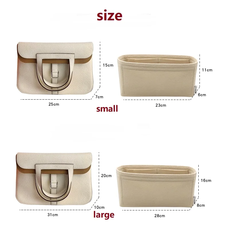 【Only Sale Inner Bag 】Bag Organizer Insert For HERMES Halzan 31 25 Mini Organiser Divider Shaper Protector Compartment