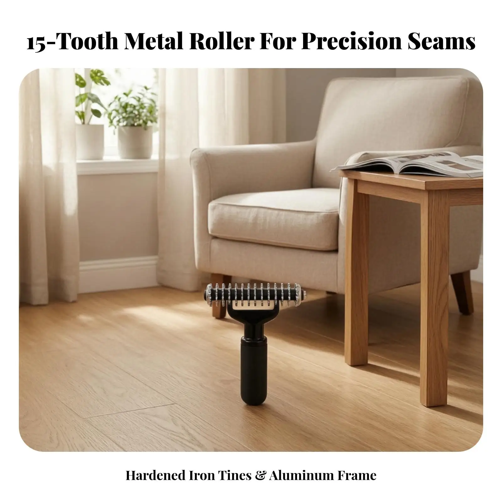 Handheld Carpet Roller with Toothed Iron Rollers Serrated Carpet Installation Roller Heavy Duty for Wall Covering Work