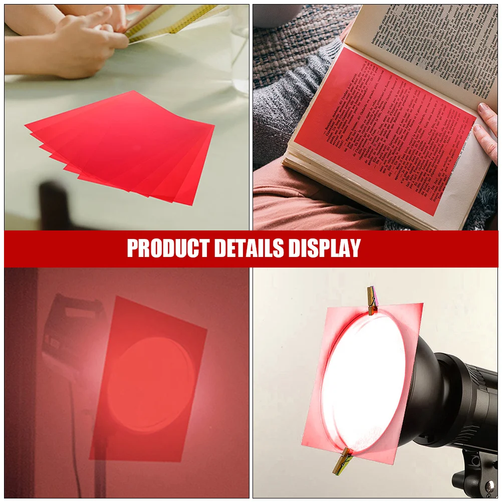

5 Sheets Color Correction Light Filter PVC Photography Film Lighting Gels Color Diffuser Sheets for Photography