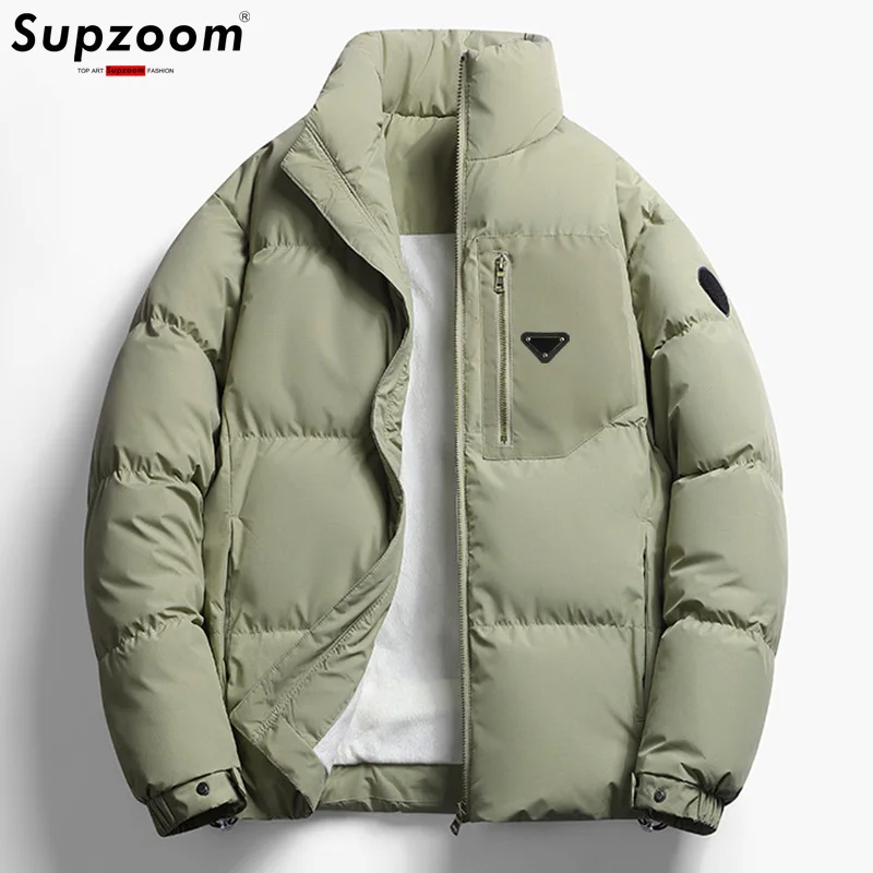 Supzoom 2025 New Arrival Parka Thick Casual Regular Triangle Mark Male Popular Clothes Patchwork Coat Short Winter Jacket Men