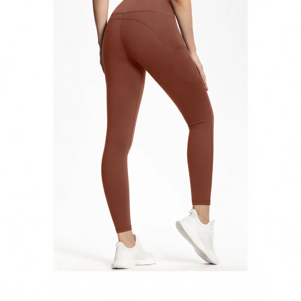 High Waist Yoga Trousers For Women Workout Leggings With Side Pockets Stretchy Breathable Athletic Pants Fitness Running Wear