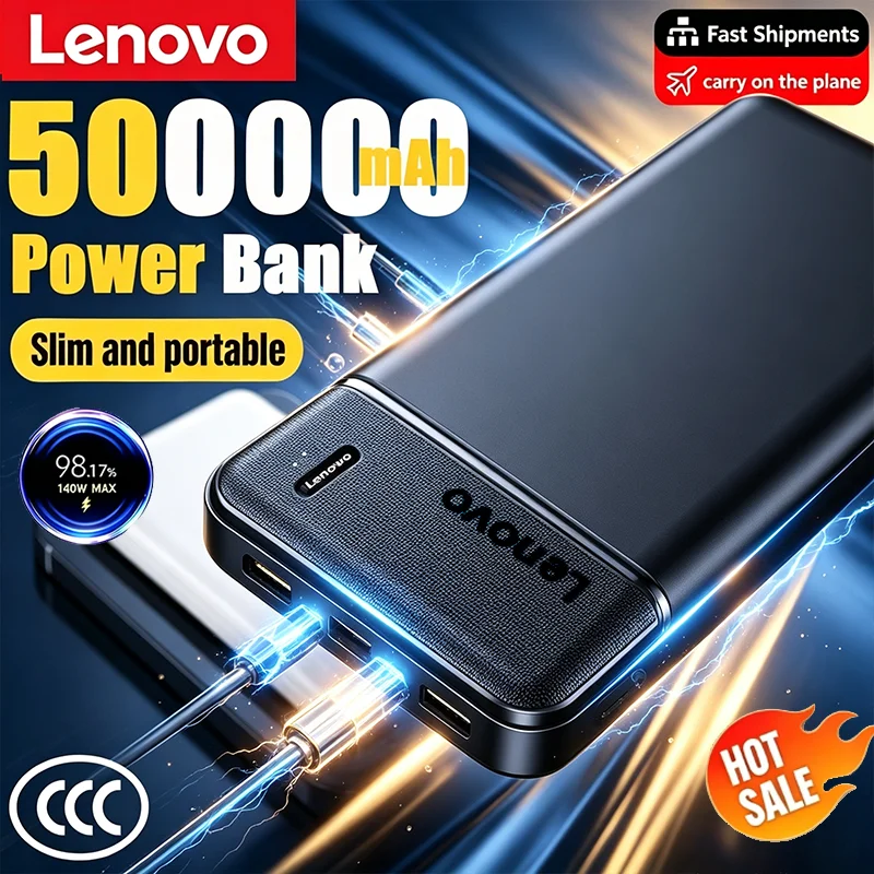 Lenovo HOT 5000000mAh Power Bank Portable Large Capacity Super Fast Charging Powerbank External BatteryHeating For Vest Jacket