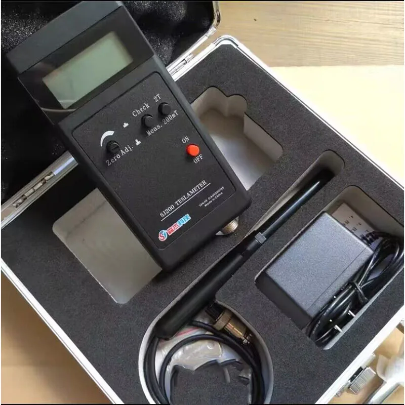 

0-200Mt-2000mT SJ200 Digital Gauss Meter Static Magnetic Field Tester with Adapter 0.1mT