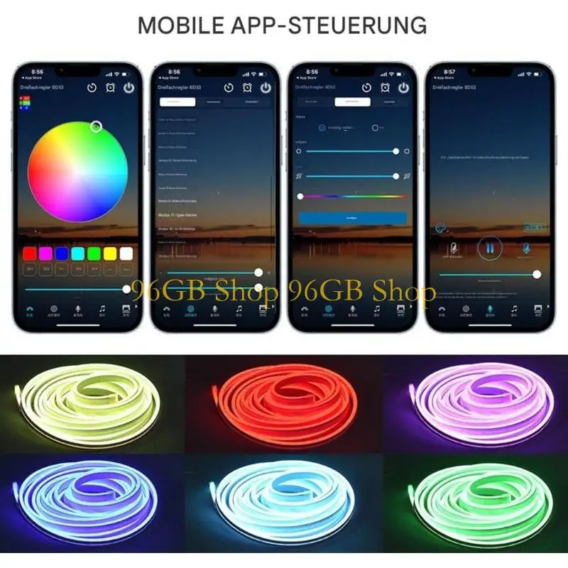 96GB Waterproof Automotive Trunk Light with LED Colorful Mood Lighting Auto Start Energy Saving Automatic Welcome Decoration