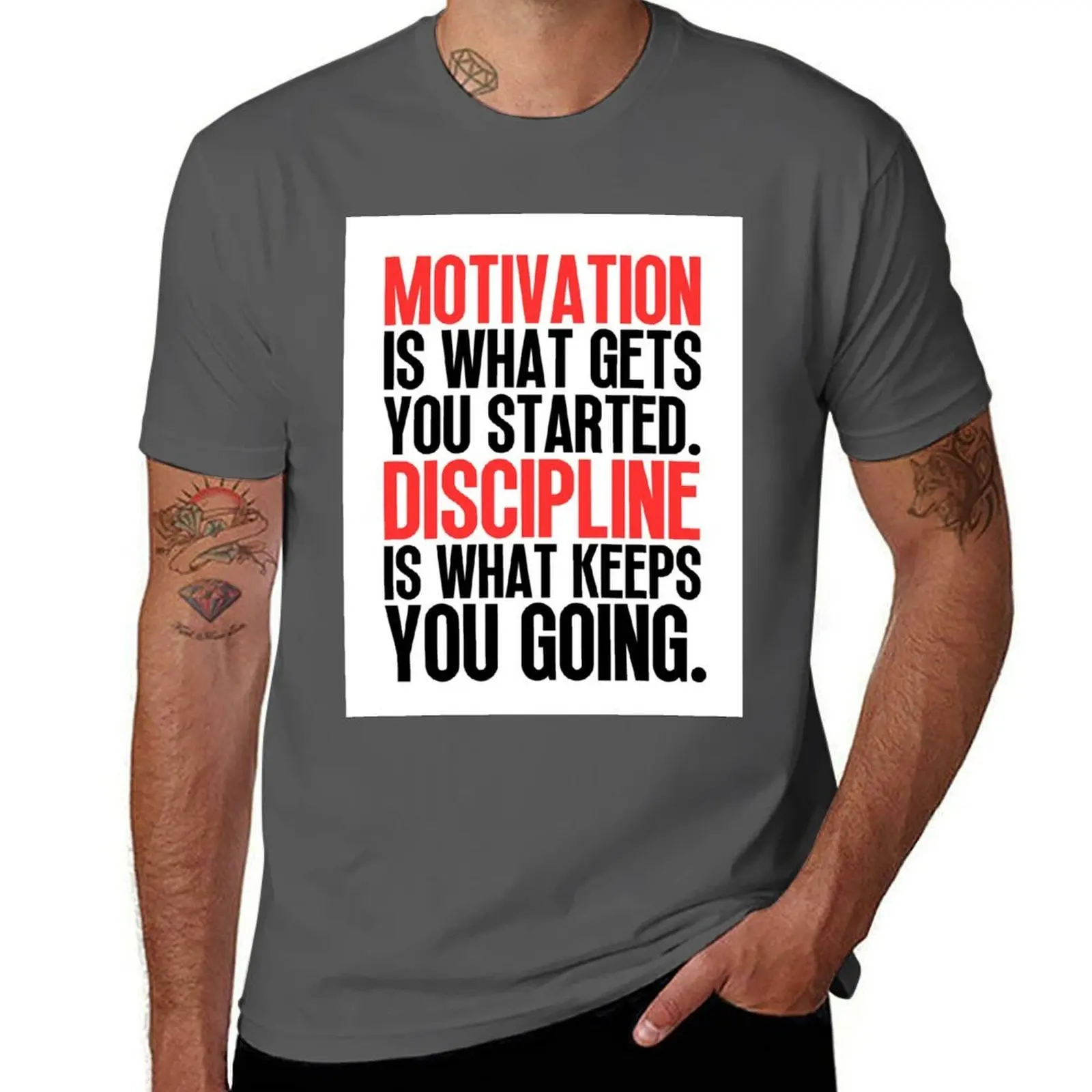 

Motivation VS Discipline T-Shirt t shirt man casual t shirts for man cotton T-Shirt
