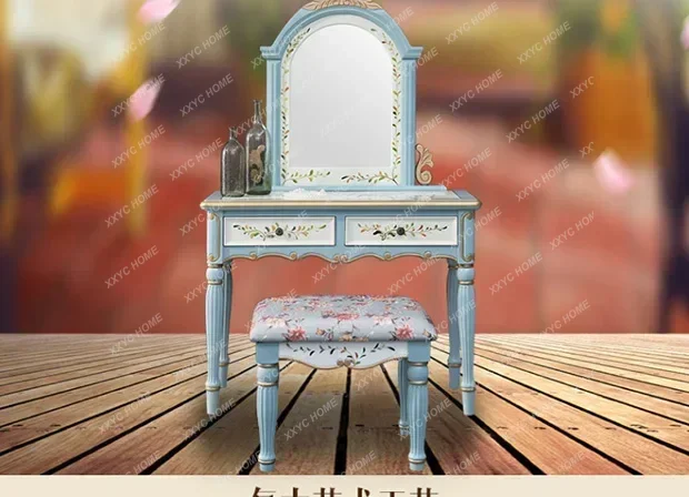 

SSM02 Girl Bedroom Dresser Eithe Stool Wood Hotel Luxury Makeup Dressing Table Mirror Living Room Schminktisch