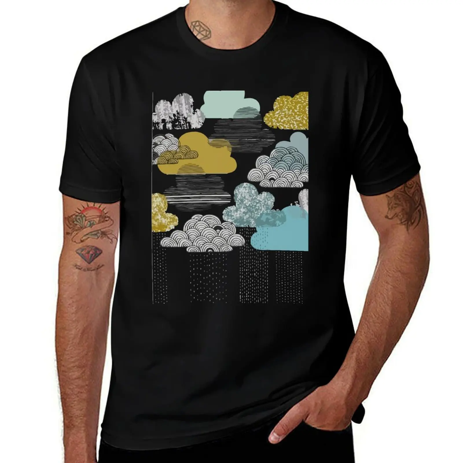 

T-Shirt plain shirt heavy Clouds Sketchy t man t man cotton shirt