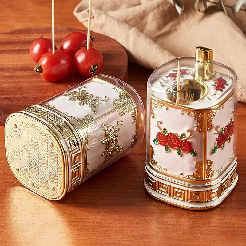 Creative retro press type toothpick holder, fashionable toothpick box, luxurious restaurant, hotel, household toothpick holder,