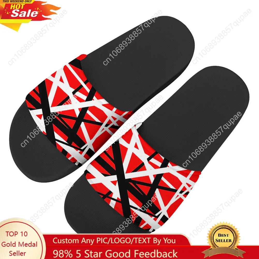 

Van Evh 5150 Stripes Halen Slippers Home Water Shoes Men Women Teenagers Beach Pool Sandals Tailor-made Fashion Summer Slipper