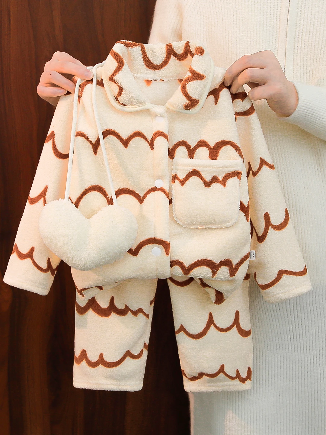 

Детский пушистый комплект из спортивного белья Thiened, удобная домашняя одежда, длинные штаны све, комплект из двух предметов с откидным воротником для мальчиков