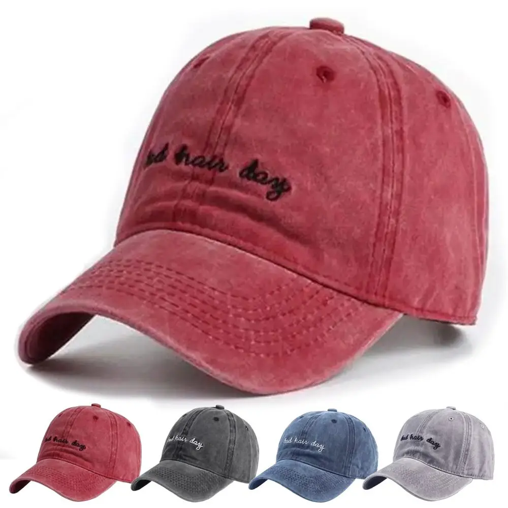 

Bad Hair Day Embroidery Baseball Cap Adjustable Hip-hop Washed Snapback Baseball Cap Cotton Sunscreen Hats