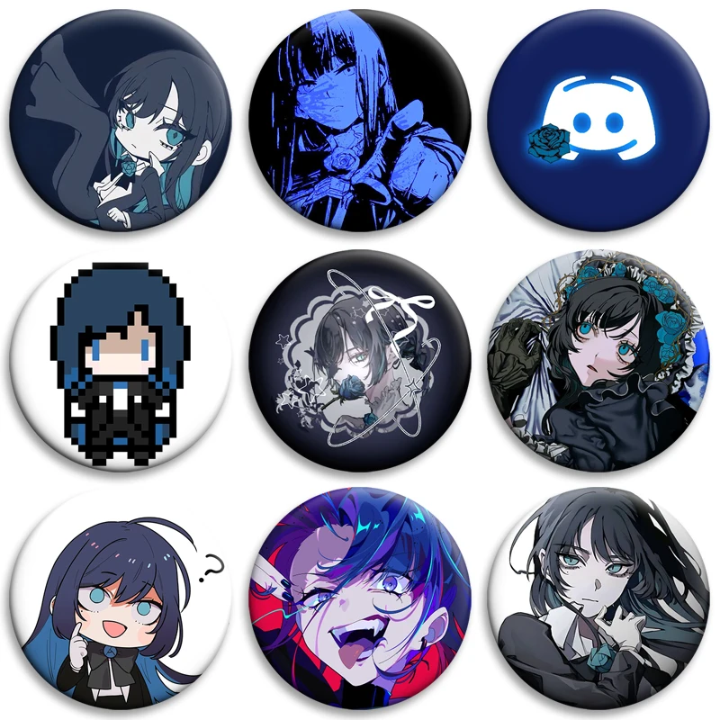 58mm Creative Ado Round Brooches Cartoon Characters Badges Fashion Jewelry Accessories Snap-in Pins on Backpack Decoration Gifts