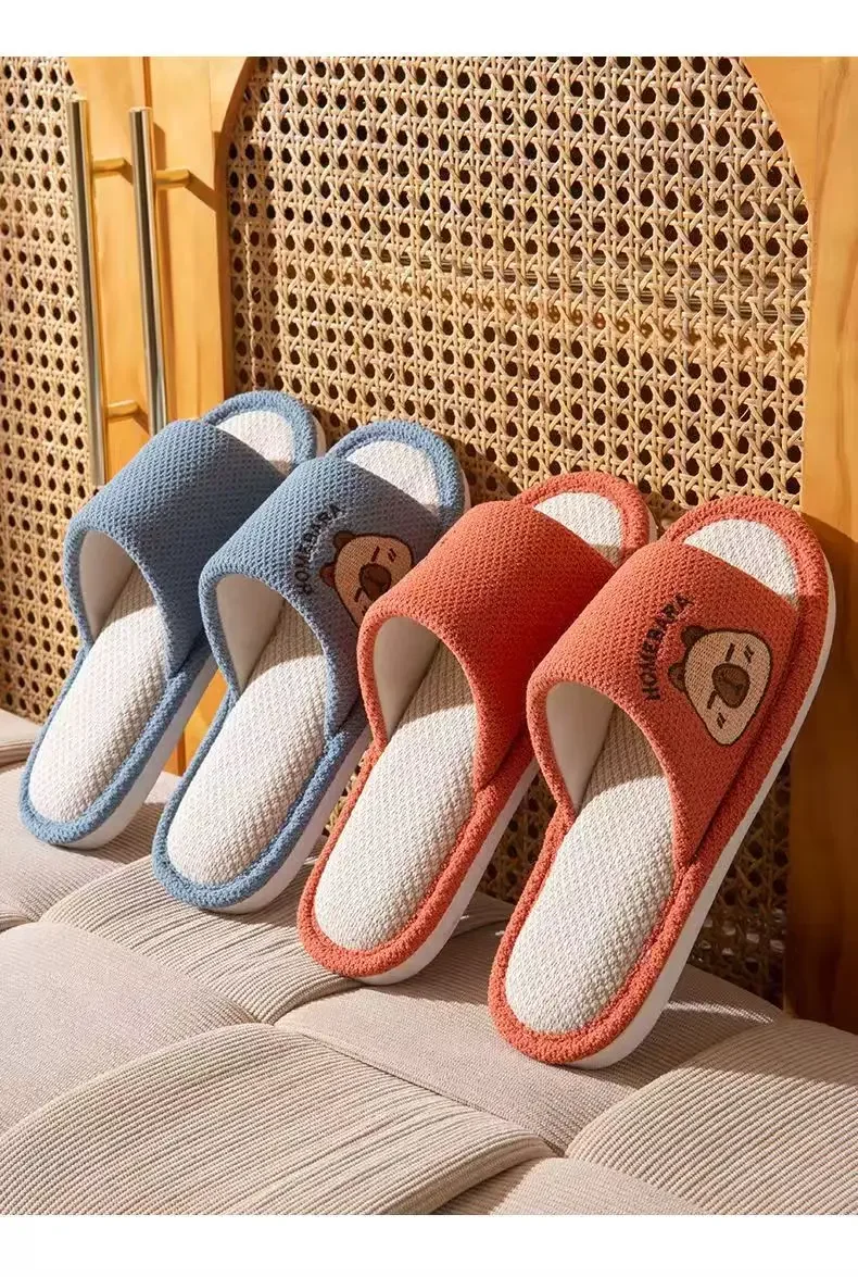 2026 Neue Frühlings-Leinen-Hausschuhe für Erwachsene mit Cartoon-Motiv, bequeme, weiche, atmungsaktive und schweißfreie Paar-Leinen-Hausschuhe, Slip-On-Schuhe – Detail 12