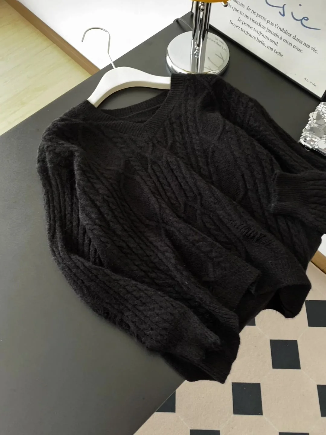 Bla Knitted Long Sve Twist Sweater Women's Autumn Winter Gentle Inner Wear Base Layer Hole Punch Top Lazy Sle