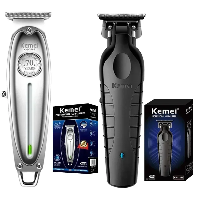 Original Kemei Full Metal Professional Hair Trimmer For Men Lithium Beard Trimmer Electric Barber Clipper Hair Cutting Machine