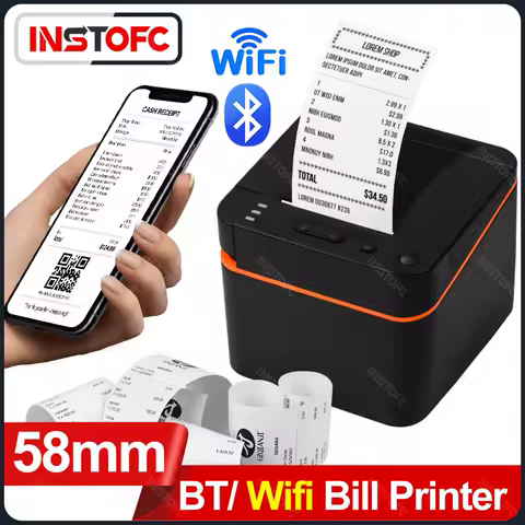 Desktop 58mm Receipt Printer Bluetooth USB Bill Thermal Maker for Retail Store Supermark Android Windows 2inch Printers