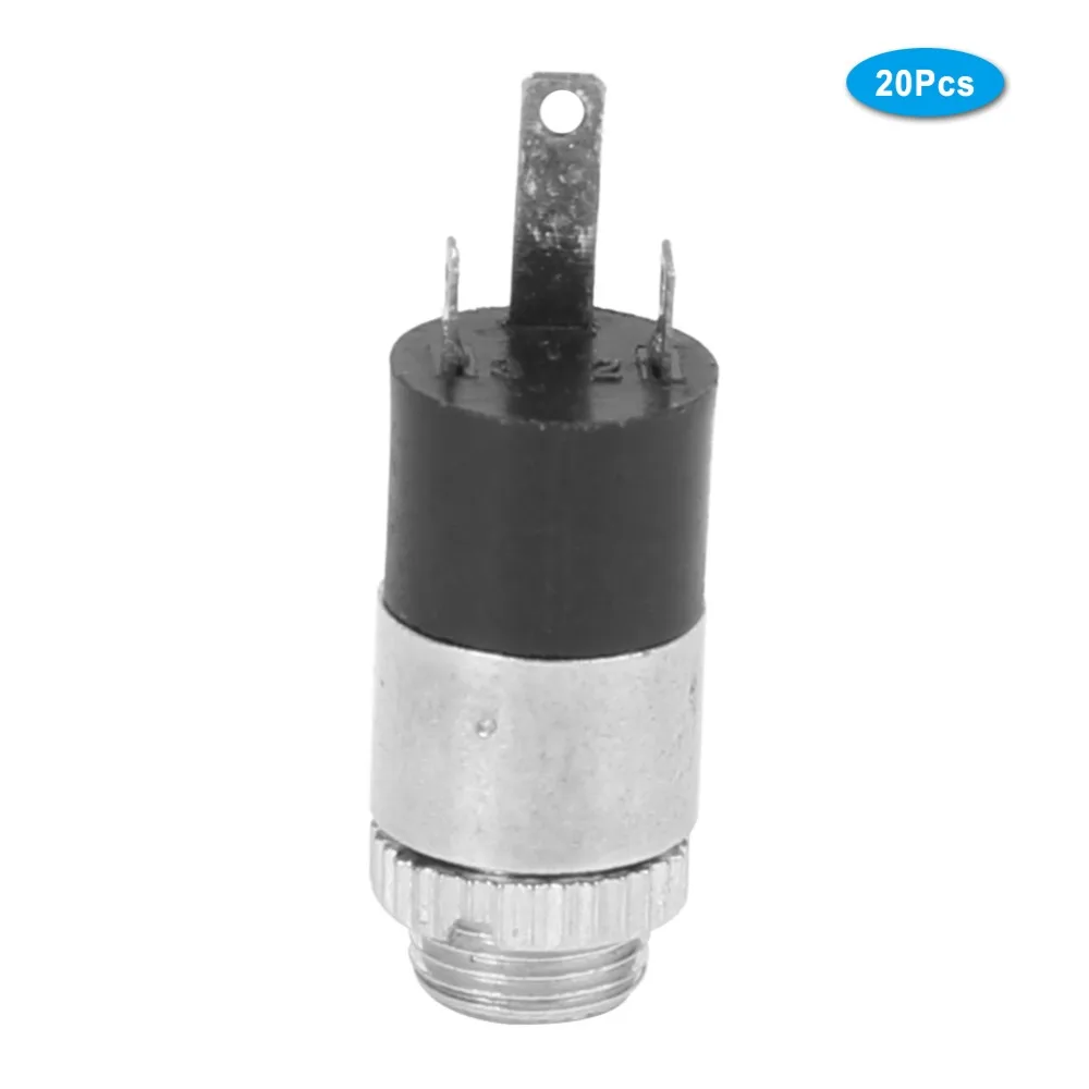 20 Pcs PJ-392 Headphone Female with Screw Nut Dual-Channel Earphone Lightweight Structure 3.5mm Stereo Audio Plug
