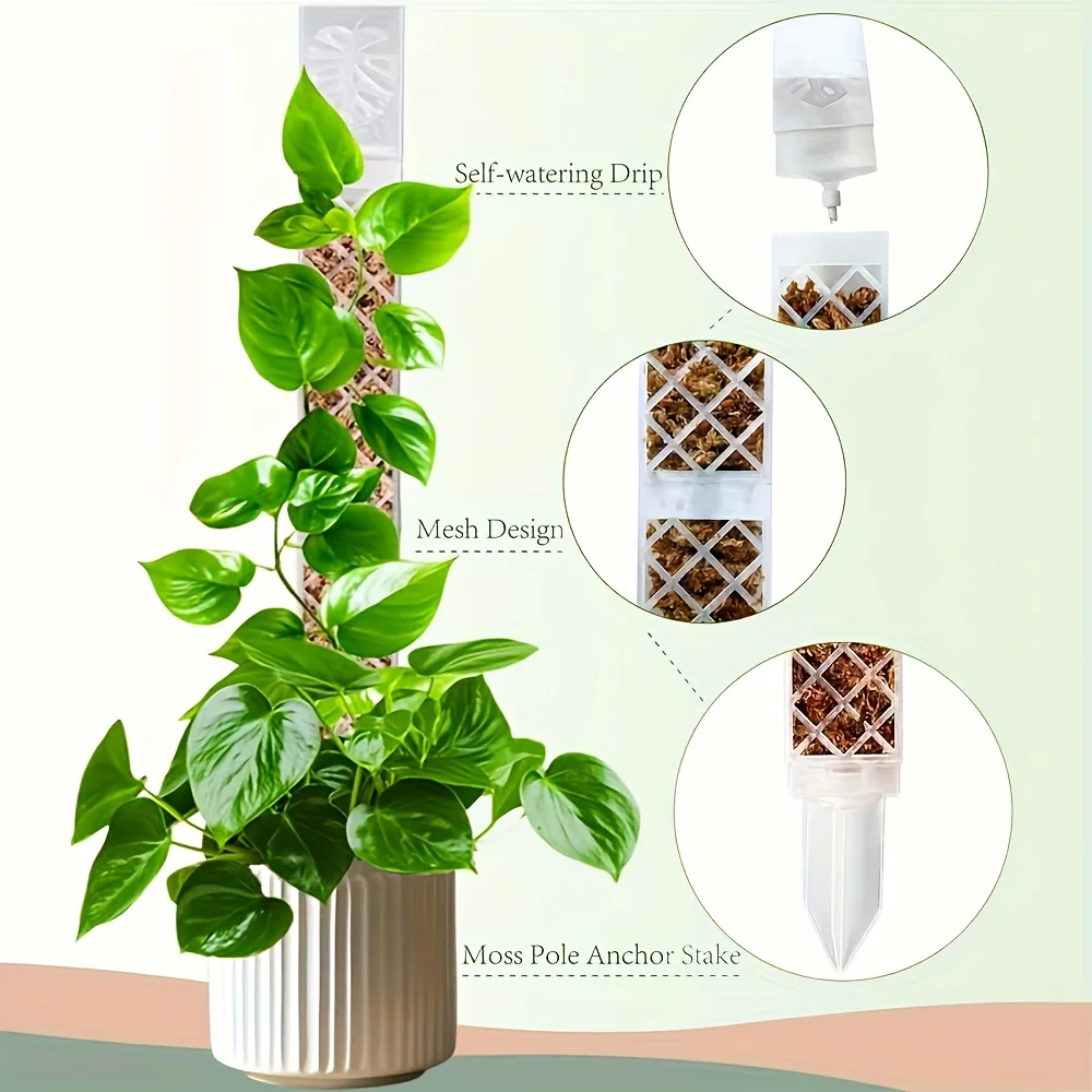 1pc Adjustable D-Shaped Self-Watering Plant Dripper Durable Plastic Plant Waterer Compatible with Plant Climbing Rod