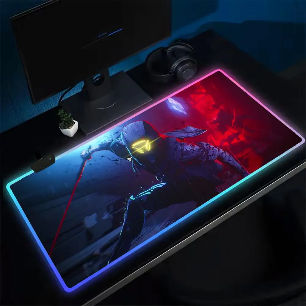 Alas Mouse Super Ghostrunner Alas Mouse Gaming Anime Alas Meja LED Alas Meja Karet Lampu Latar Desktop XXL RGB