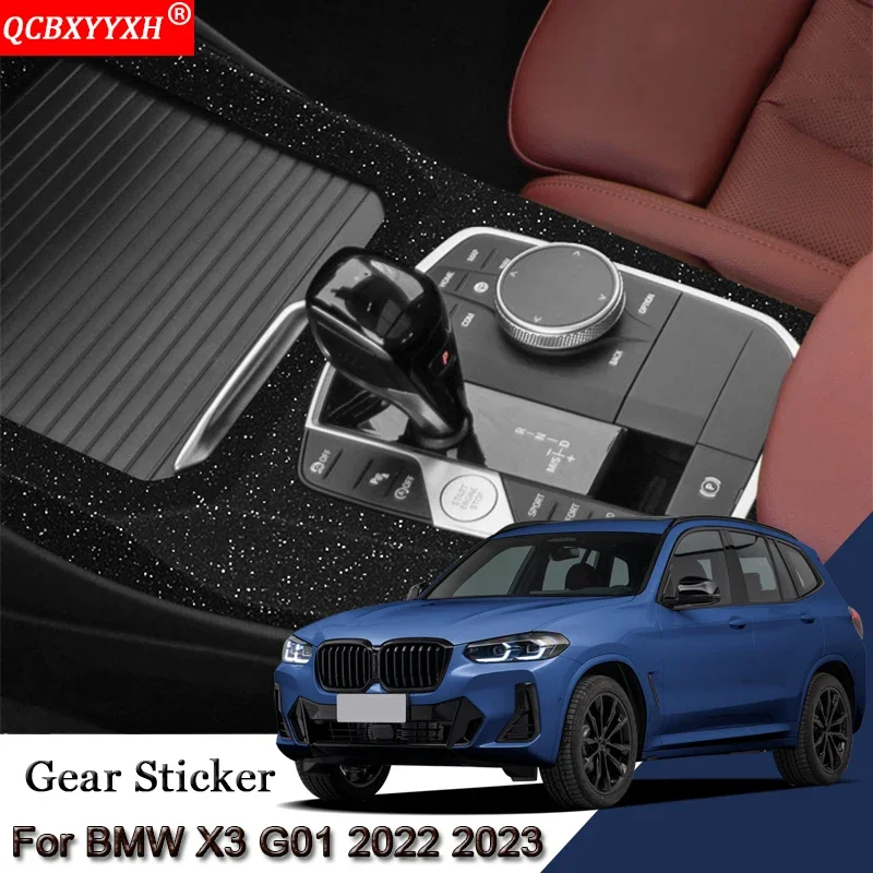 

Car Interior Sticker For BMW X3X4 G01 G02 2022 2023 Car Gear Panel Sticker Gear Box Protective Film Carbon Fiber Black Accessory