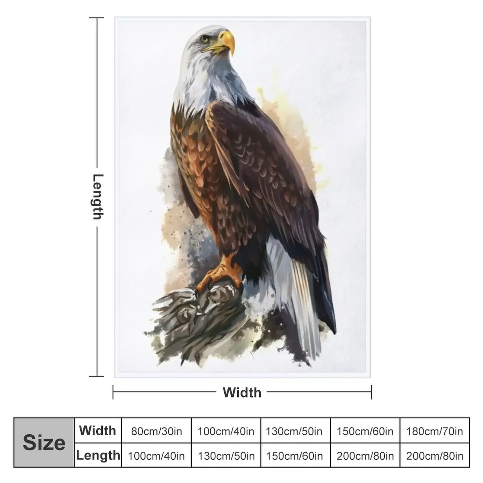 Bald Eagle Watercolour Throw Blanket Beach Luxury St bed plaid Bed Soft Big funny gift Blankets