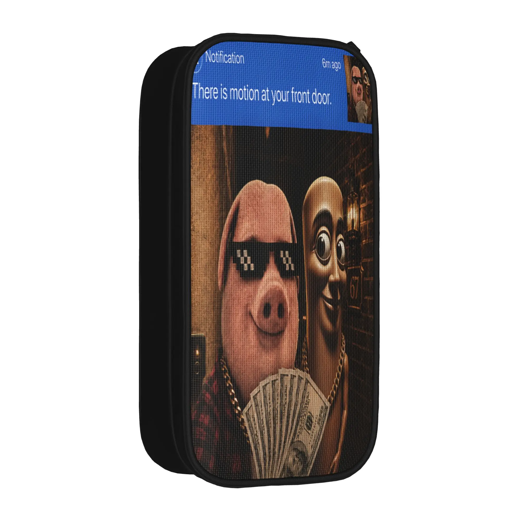 John Pork and Tung Tung Tung Sahur Front Door Motion Pencil Case Boy Girl Kawaii Pencil Box Graphic School Pencil Cases