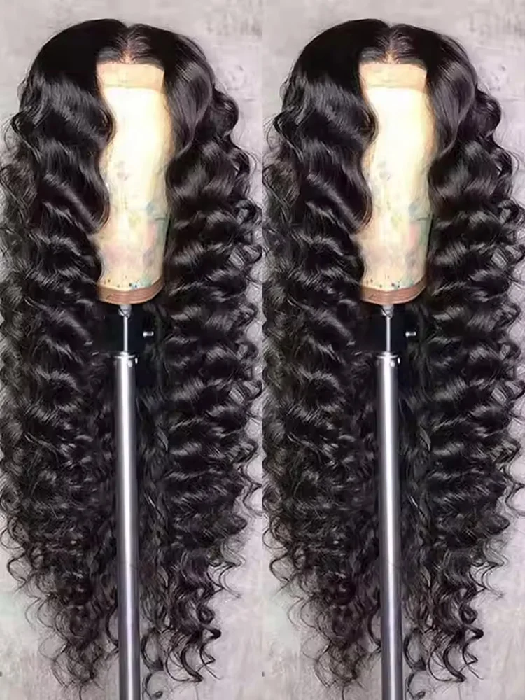 250% Deep Wave Frontal Wigs 13x4 Lace Front Human Hair Wigs 13x6 HD Transparent Lace Frontal Wig Jerry Curly Human Hair Wigs