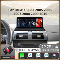 10.25 inch Android 14 For BMW X3 E83 2005 2006 2007 2008 2009 2010 Car Radio Multimedia Wireless Carplay Snapdragon 680 Screen