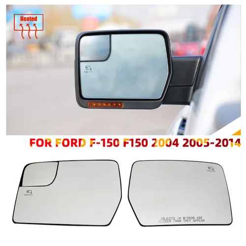 Espejo retrovisor lateral para coche Ford, cristal calefactado con placa Base, accesorios exteriores, para puerta Delantera, Ford F-150, 2011, 2012, 2013, 2014