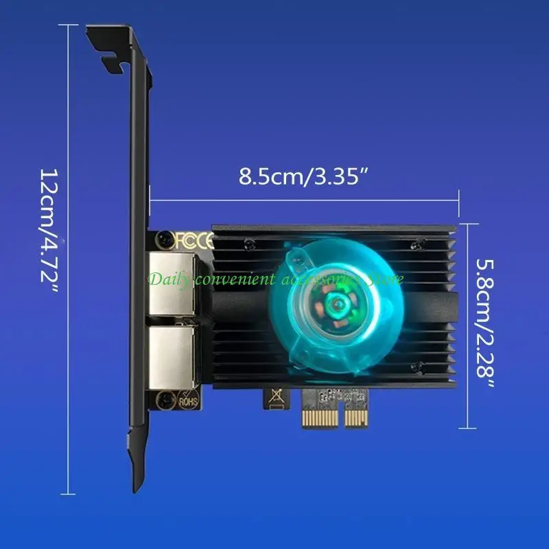 PCI 97QB per adattatore rete Express 2,5GBase-T PCIe Card a doppio RTL8125 NIC Wake on LAN Control per