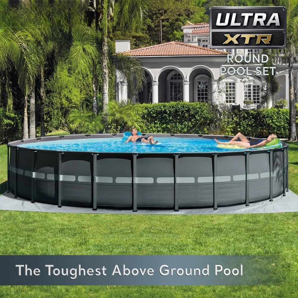 

Above Ground Swimming Pool Set Ultra XTR Round Frame 18ft x 52inch with Sand Filter Pump and Premium Pool Sand 50lb