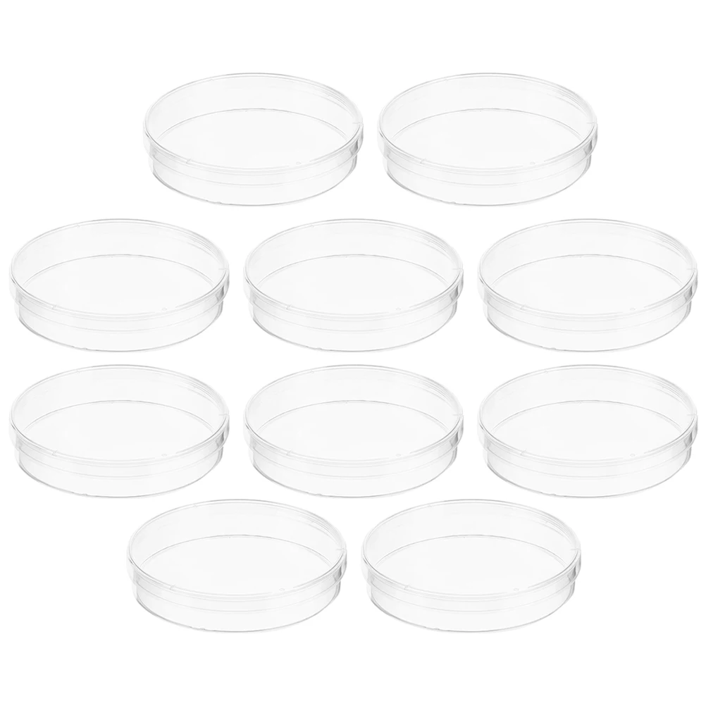 

10Pcs Plastic Petri Dishes Corrosion Resistant Plates Science Experiment Supplies Tissue Culture