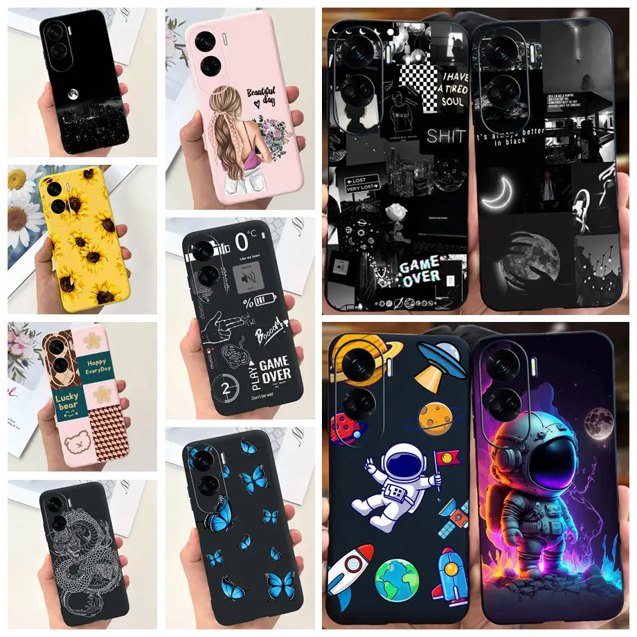 For Honor 90 90Pro 90Lite Case Shockproof Soft Silicone Bumper Stylish Jelly Capa For Huawei Honor 90 Lite 90 Pro 5G Back Cover