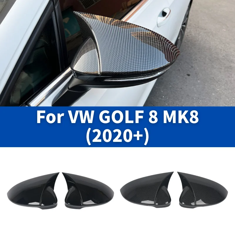 For VW Golf8 MK8 2020-2026 Sticker Car Rearview Side Mirror Cover Sticker Wing Cap Exterior Door Rear View Case Trim