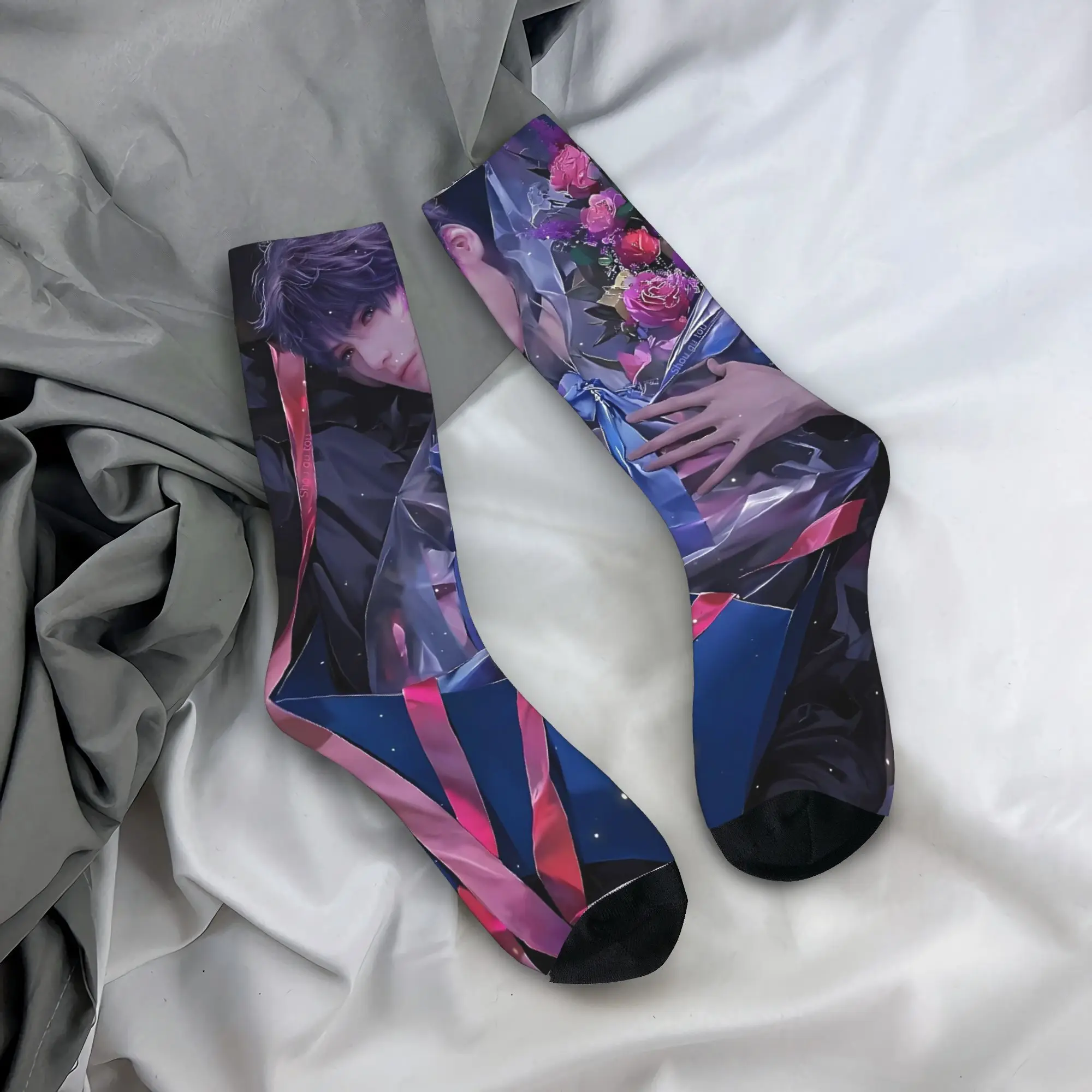 

Love And Deepspaces Socks Trendy Stockings Spring Non Slip Couple Socks High Quality Graphic Running Socks