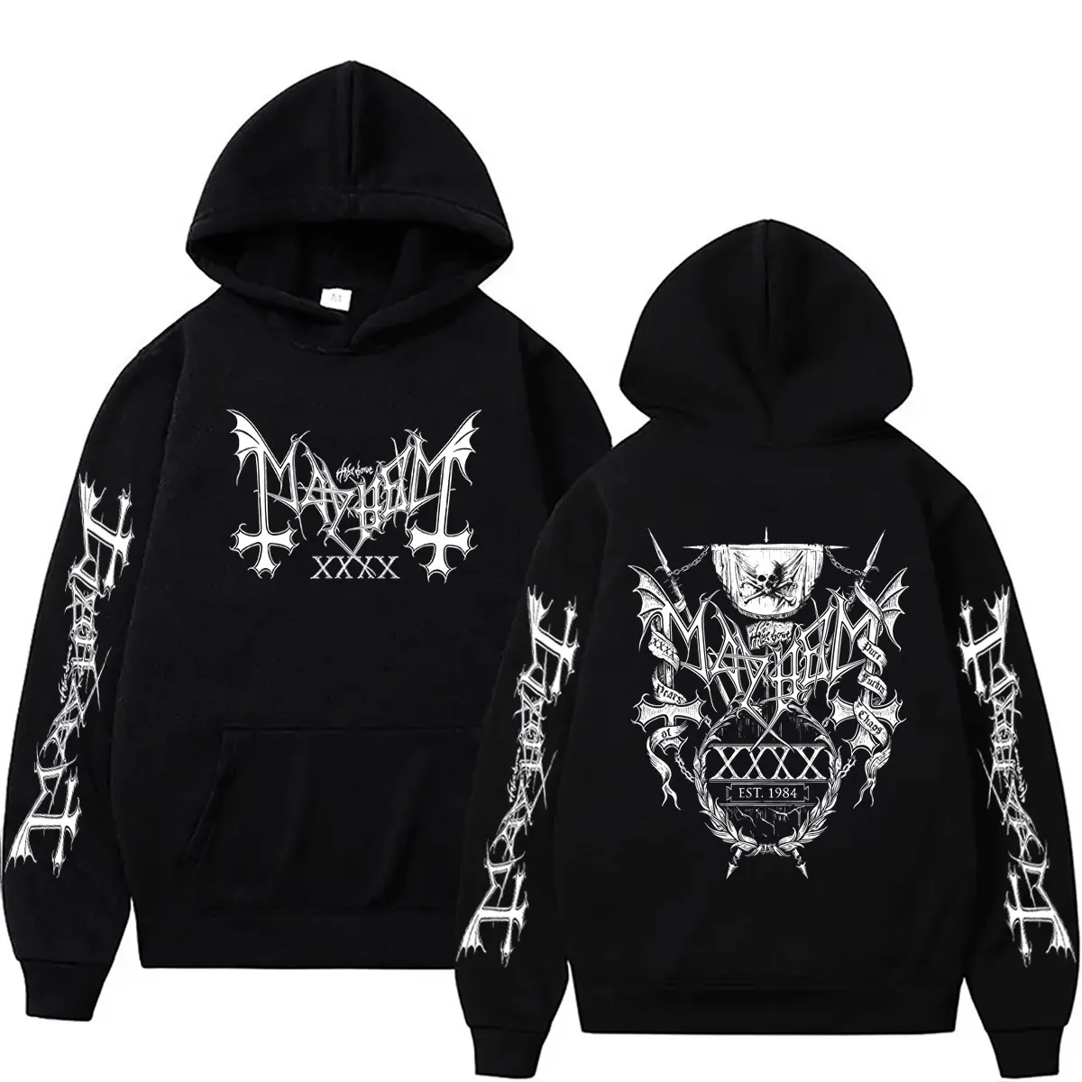 Rock Band Mayhem Hoodie De Mysteriis Dom Sathanas Graphic Sweatshirt Men Women Death Black Metal Gothic Punk Pullover Hoodies