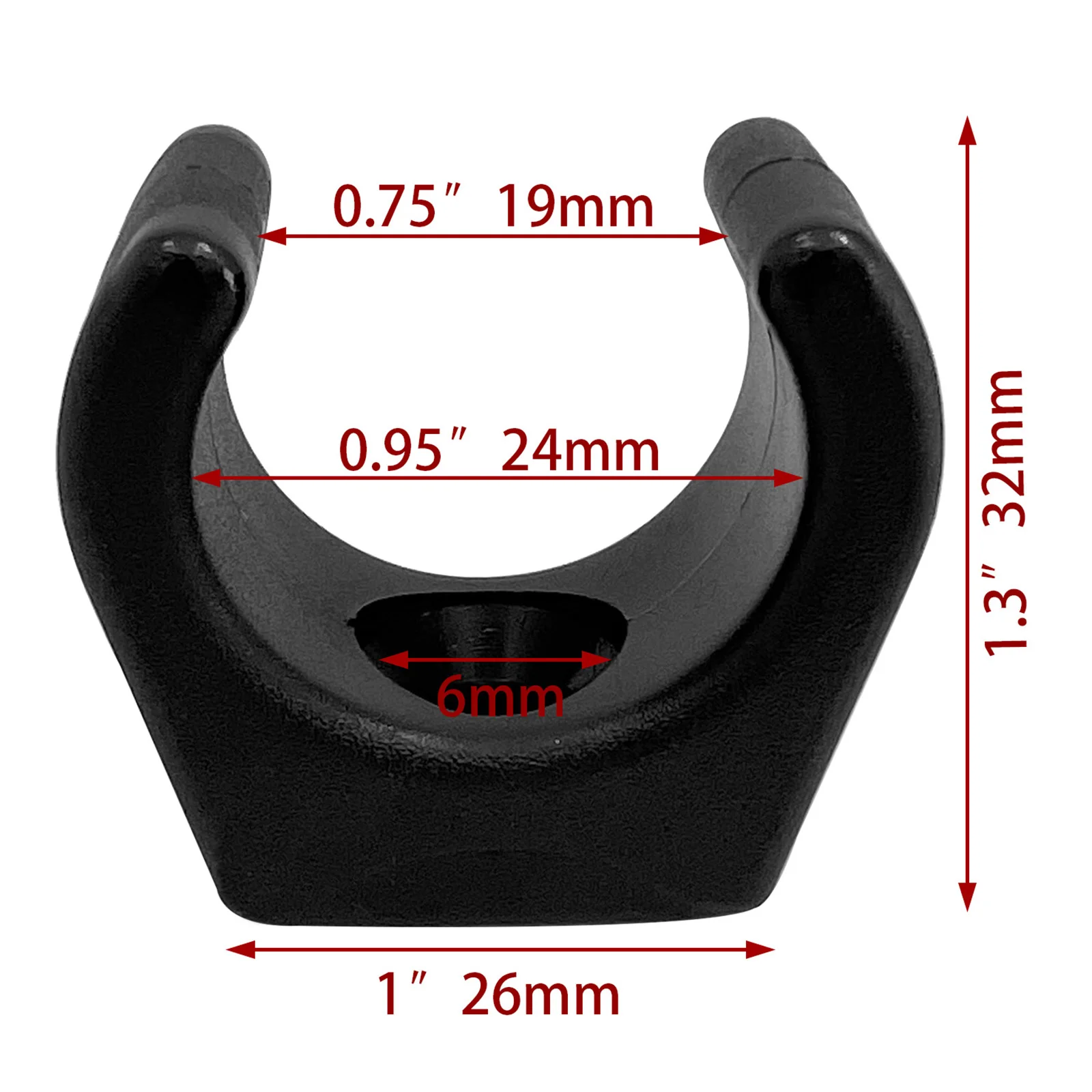 Pipe Clamps Ladder Hook Clips 1pc/2pcs 24mm/0.95inch 26mm*32mm Black Marine Accessories Nylon Boat Yacht Brand New