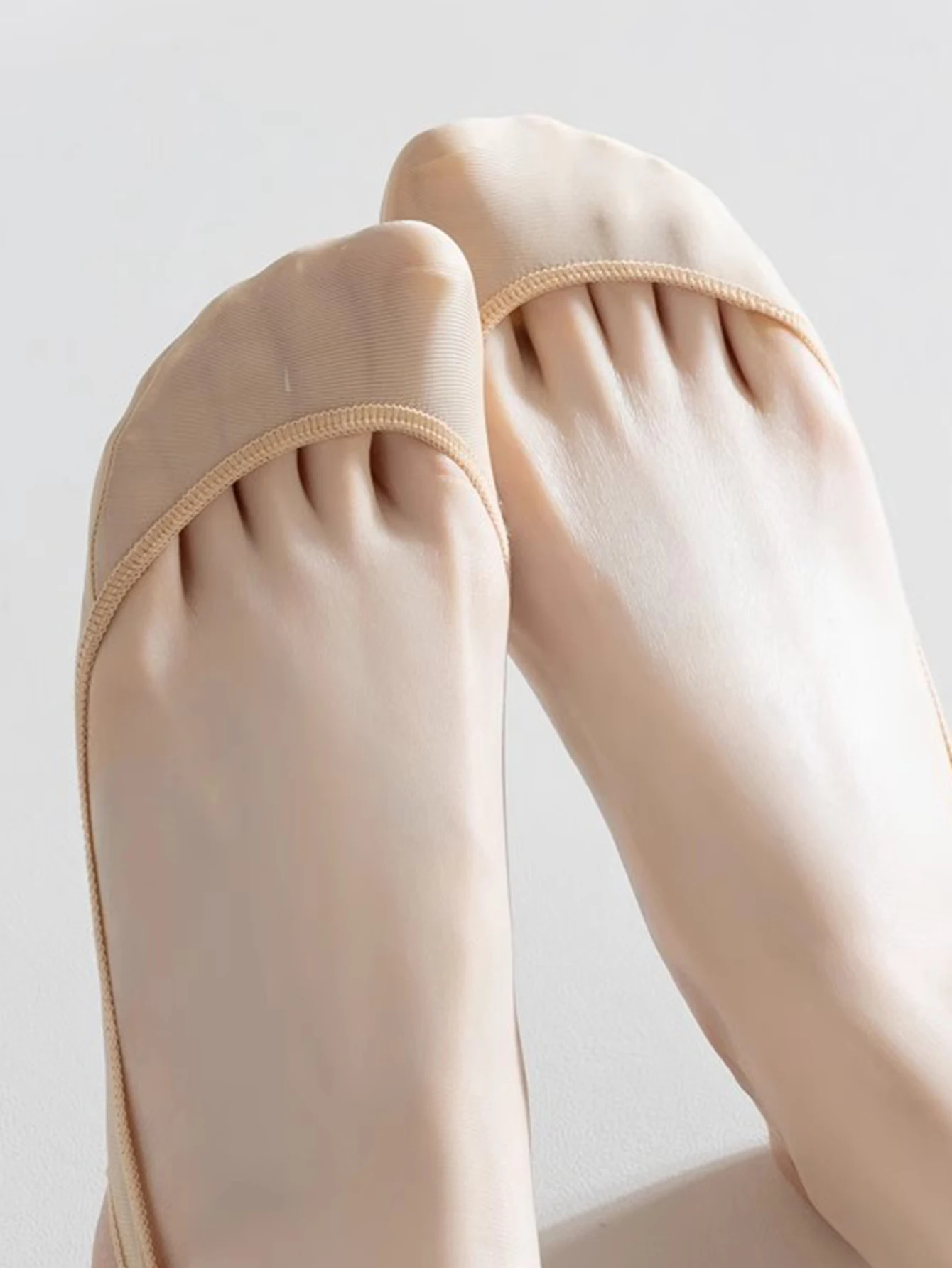 Invisible Boat Socks for Women No-Show Female Low Cut Summer Thin Transparent Lace Half Palm Suspender Sock view 4