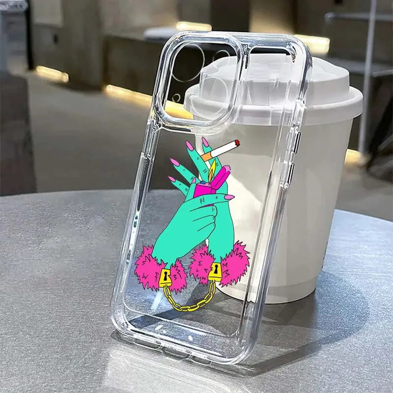 

Hand Advanced Art For Apple iPhone 17 16e 16 15 14 13 12 11 Pro Max Plus Mini TPU Soft Transparent Phone Case