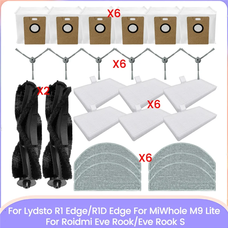 【Preferito nel shopping】Filtro Hepa in tessuto per spazzola laterale principale per Lydsto R1 Edge/R1D Edge, Miwhole M9 Lite, Roidmi Eve Rook/Eve Rook