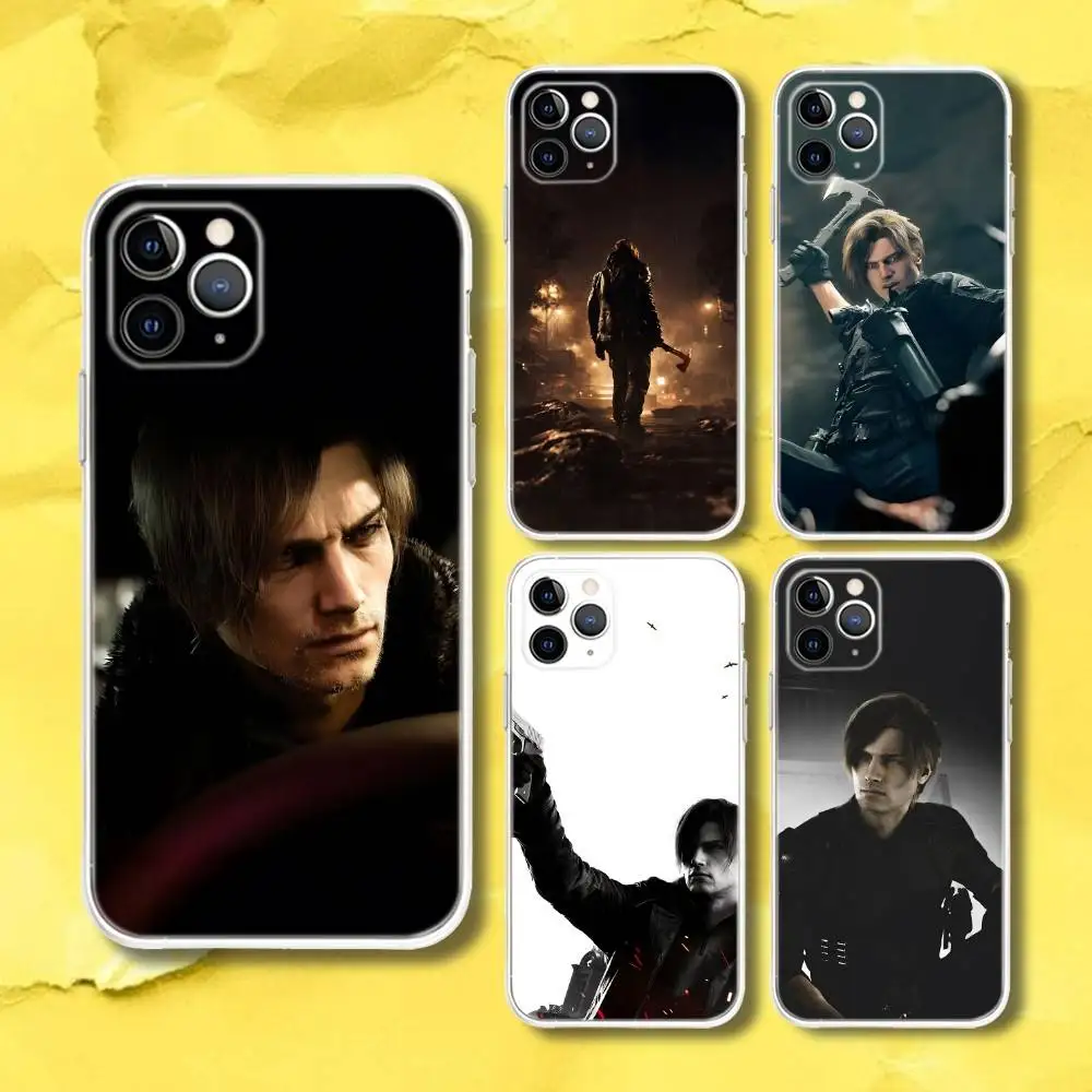 Capa Transparente L-Leon R-Resident RE9 Evil 9 para iPhone 17, 16, 15, 11, 12, 14, 13 Pro Max Plus Mini X, XS, XR, 7, 16E