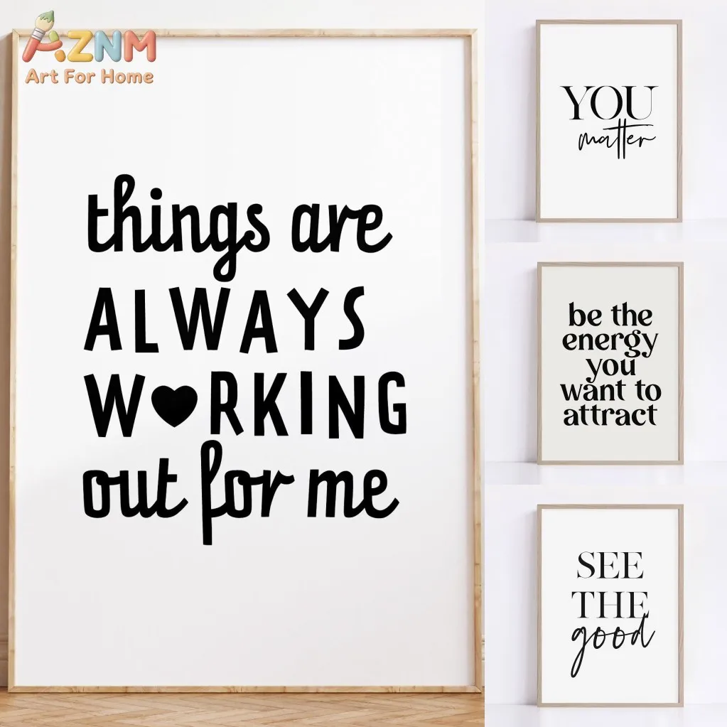 AZNM Self Love Affirmation Wall Art, You Matter See The Good Positive Quote Canvas Print, Mental Health Home Decor Poster, Frame
