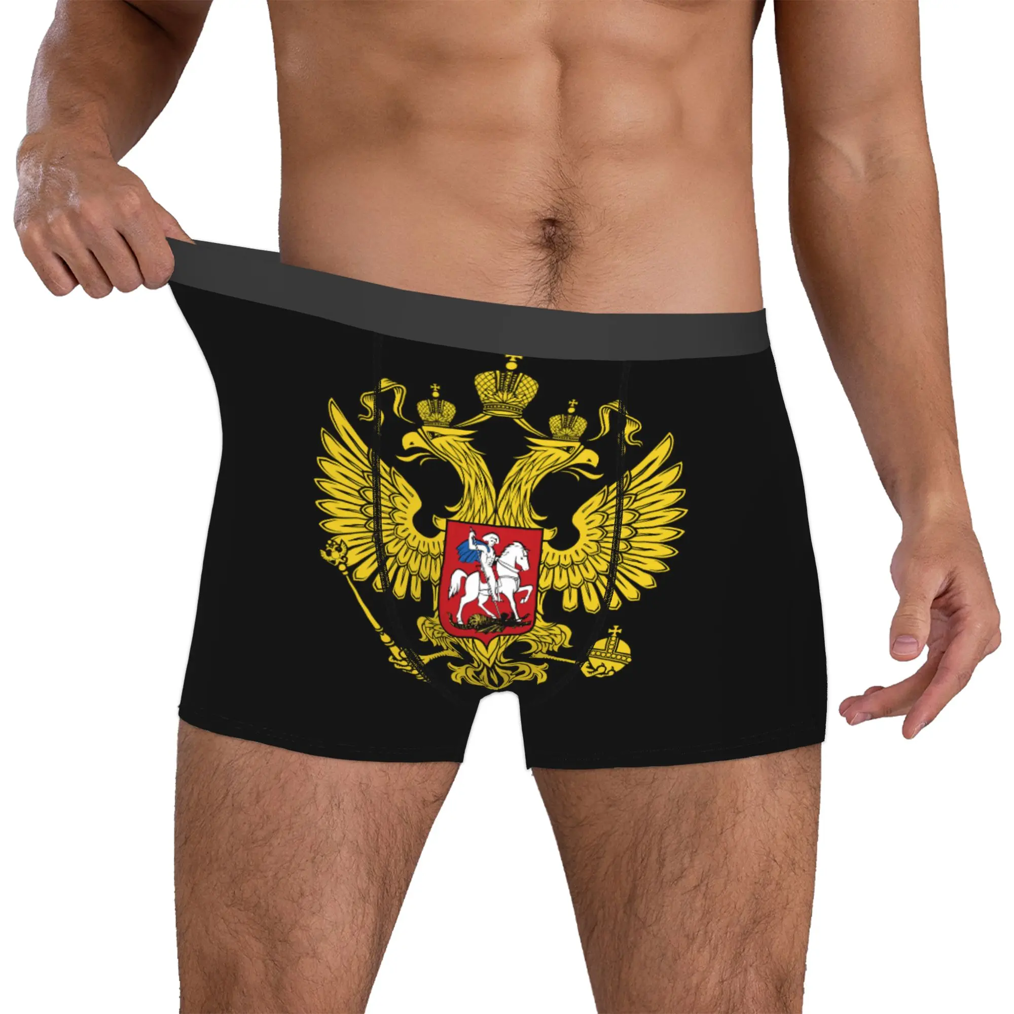 Funny Russian Flag Boxers Shorts Panties Male Underpants Breathable Russian national pride Briefs Underwear